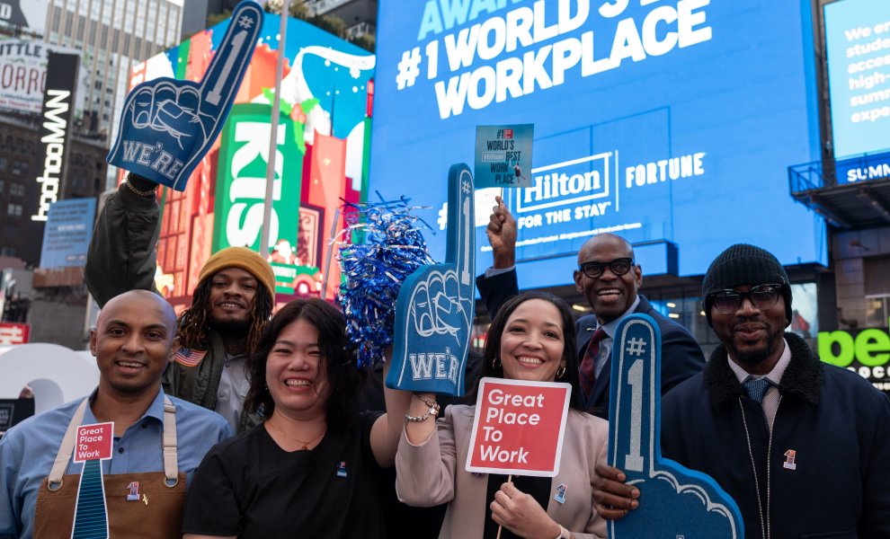 Η Hilton στο Νο 1 της κατάταξης World’s Best Workplace για δεύτερη φορά μέσα σε τρία χρόνια