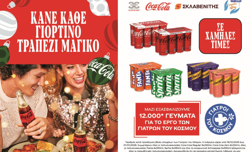 Η Coca-Cola Τρία Έψιλον ενώνει τις δυνάμεις της με τους Γιατρούς του Κόσμου και προσφέρει